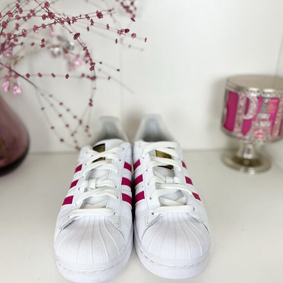 Adidas Superstar Foundation J B23644 White Pink Buzz Sneakers Womens Size 7 - Picture 8 of 16